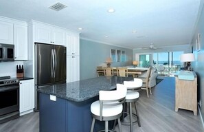 Kitchen - Large kitchen island with extra seating