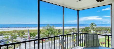 Lanai View - Beautiful views of Siesta Key Beach and The Gulf of Mexico from this 5th floor, corner unit.