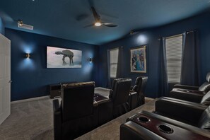 Soundproof, 2 level home theater - 80" HDTV - Dolby Sound