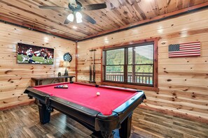 Play some pool or darts while watching the big game - cable TV is provided!