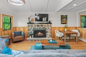 Cozy living space complete with a TV for your favorite shows.