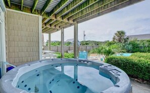 Hot Tub in Backyard