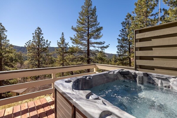 Hot tub with ski slope views!