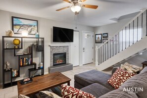 Cozy living room with smart tv