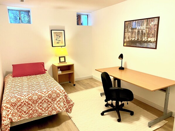 Comfy room with closet and desk 