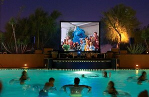 Summer time pool + movie fun (heated pool open June-Sept)