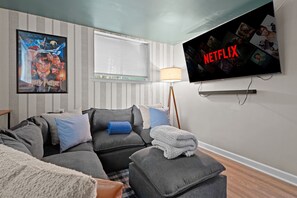 Our movie room has a 65" Smart Google TV