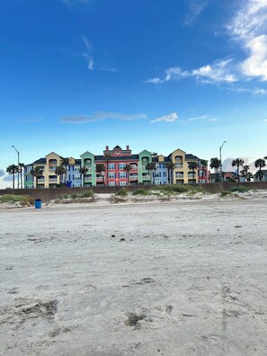 Galveston's renowned Babe's Beach is literally right across the street!