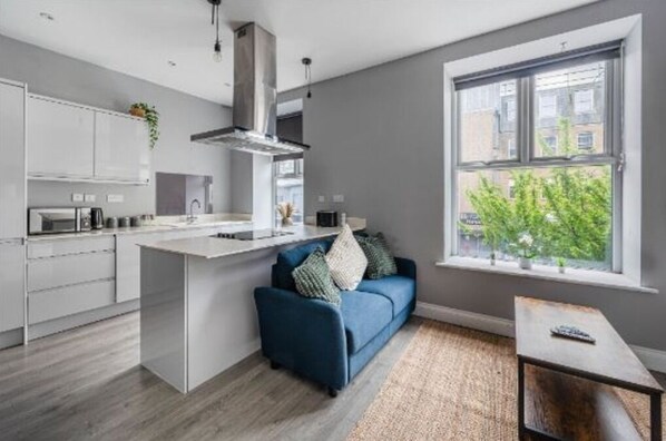 Kitchen or Kitchenette/ Living Room/ Sitting Area/ Dining Area/ Stovetop