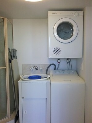 Laundry has a washing machine and a dryer 