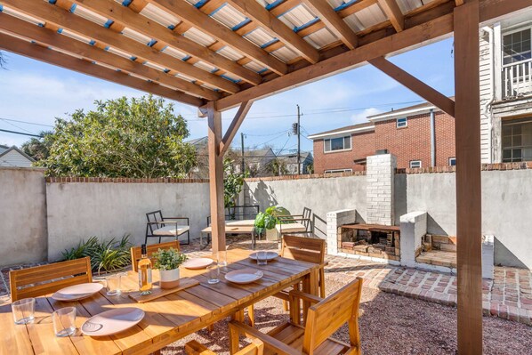 Private Courtyard with fire place