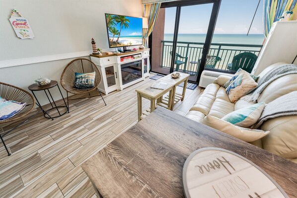 Large Living Room Area with Direct Oceanfront Views