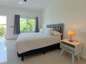 There are room-darkening curtains so you can sleep in later
