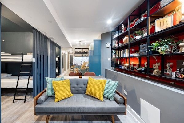 View from the lounge to the dining area