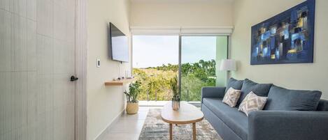 Entertainment central: Enjoy movie nights in our cozy living room with TV