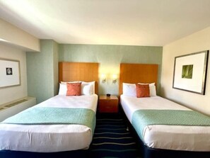 Two Double Size Beds - Photos is wide angle so it looks like single bed but really are double size.