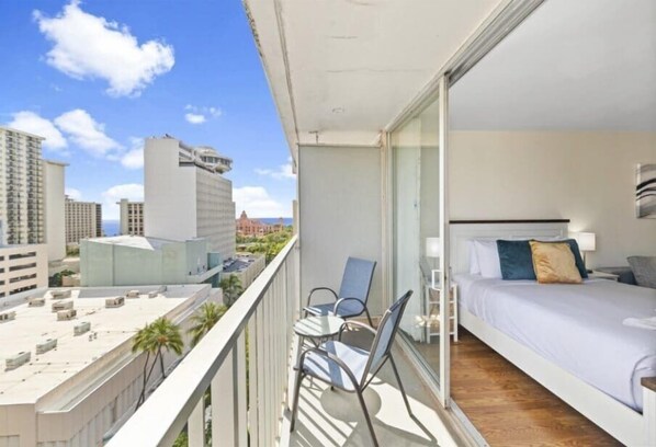 A tranquil retreat: our lanai offers peace and picturesque views.