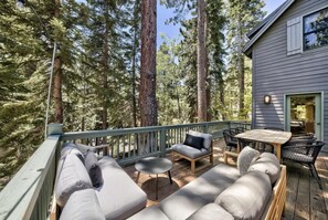 View from the lounge area on the private outdoor deck makes it very private.
