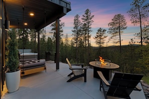 Patio with amenities and a view
