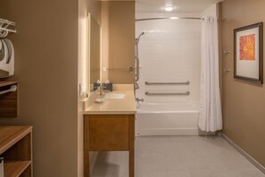 Get ready for your day in the bathroom.
