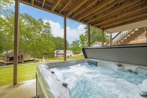 Hot tub outside