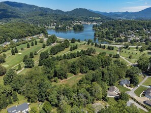 Aerial view from the cottage - incredibly close to Lake Junaluska and Golf Course!
