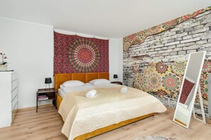 Bedroom with cabinet.