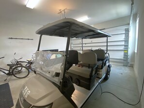 Golf Cart (Available for Rent) and Complimentary Bikes