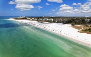 Ariel from Gulf - Direct access to Siesta Key Beach.