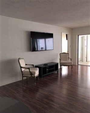 Living Room - Large, flat screened television.