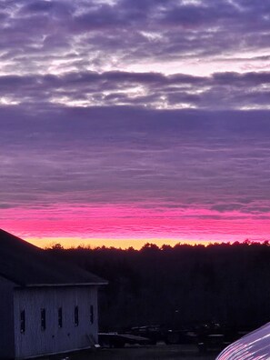 sunset over the farm