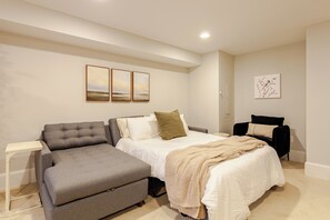Sheets are stored in the chaise lounge and bed can be prepared in minutes