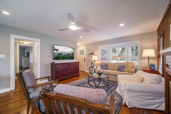 Living Area with Comfy Seating, Sleeper Sofa, and Smart TV