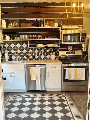Kitchen.
Essentials for meal prep.