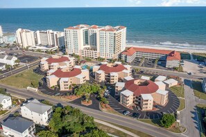 The beach is just steps away