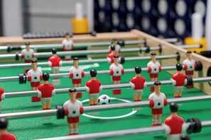 Foosball in the garage game room!
