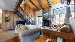 Indoors, Furniture, Living Room, House, Staircase