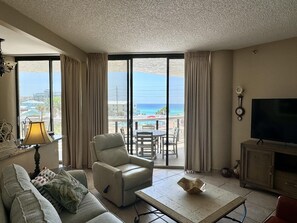 The living room offers plenty of seating!
