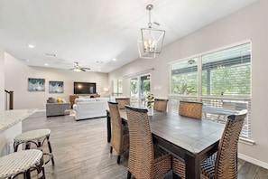 This dining area is located off the kitchen