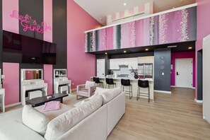 Open concept living/kitchen/dining space