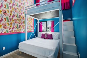 King over king downstairs bunk beds