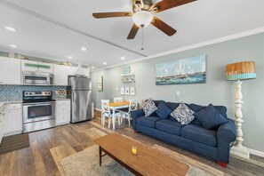 As you are welcomed into this beautiful 1st Floor walk-up Condo, the thoughtful decor and comfortable furnishings will instantly make you feel right at home!