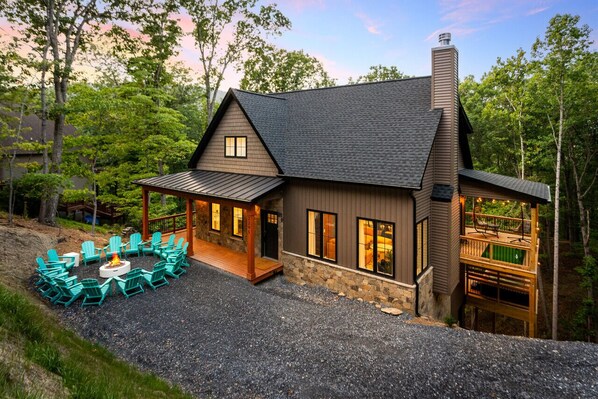 Front porch and fire pit