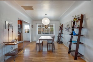 Dining area, just off the kitchen, with table that easily seats four