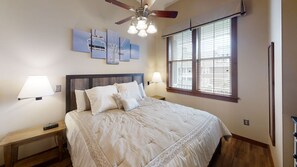 Indoors, Home Decor, Ceiling Fan, Lamp, Bed