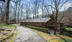 Entrance to Magnolia Trace. Circular driveway makes parking easy. 