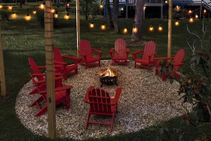 The fire pit is ready for your group to enjoy