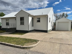 Off street parking and east side entrance.