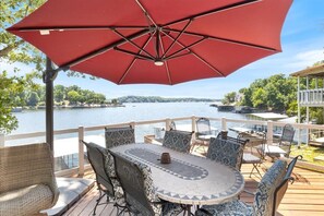 Beautiful Lakeside Deck with Umbrella for Shade
