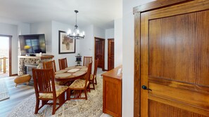Indoors, Hardwood, Dining Room, Dining Table, Furniture